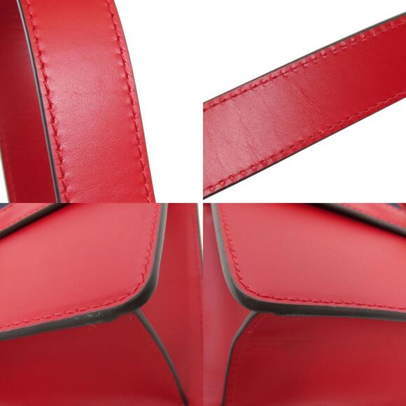 GUCCI Authentic Red Leather Sylvie Shoulder Bag - Picture 9 of 11